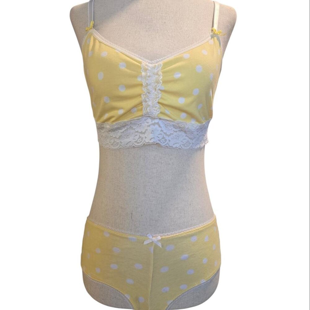 Victorias secret pastel yellow polka